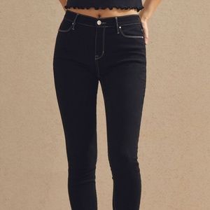 Pascun Black Contrast Stitched High Waist Jeggings